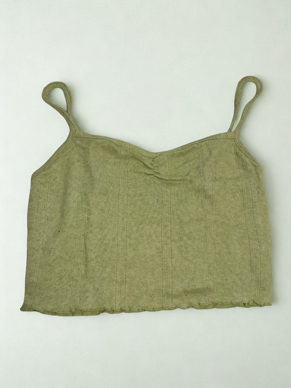 Forever 21 Olive Ribbed Sweetheart Cami